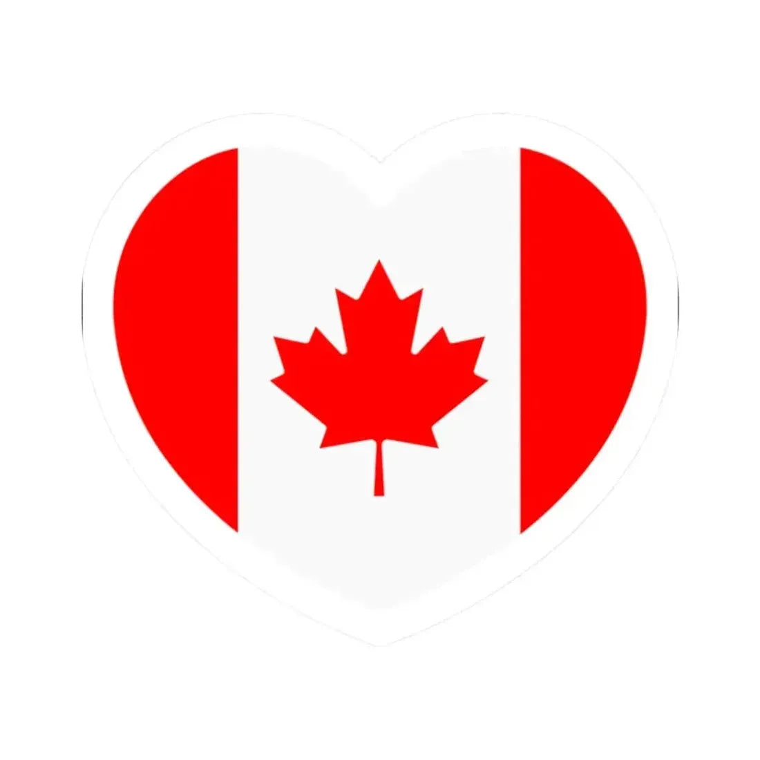 Heart Flag of Canada - STICKER Vinyl Kiss-Cut Decal 2 Inch White - The Sticker Space