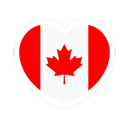 Heart Flag of Canada - STICKER Vinyl Kiss-Cut Decal 3 Inch White - The Sticker Space