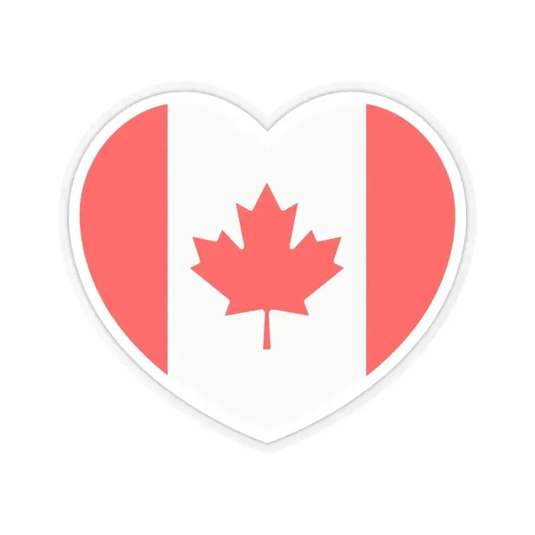 Heart Flag of Canada - STICKER Vinyl Kiss-Cut Decal 4 Inch Transparent - The Sticker Space