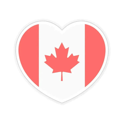 Heart Flag of Canada - STICKER Vinyl Kiss-Cut Decal 4 Inch Transparent - The Sticker Space