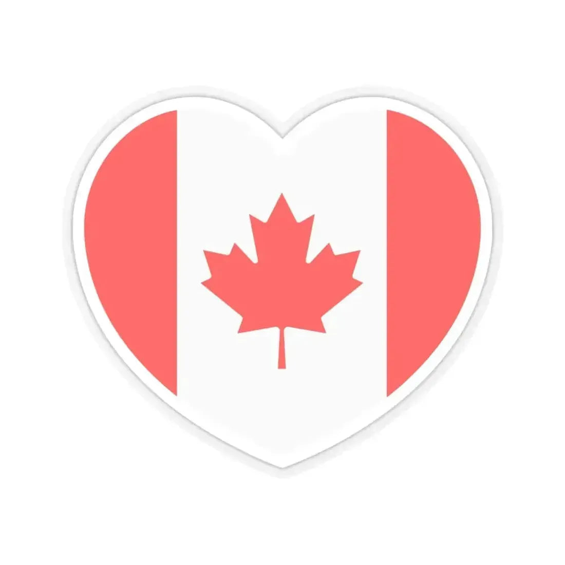 Heart Flag of Canada - STICKER Vinyl Kiss-Cut Decal 6 Inch Transparent - The Sticker Space