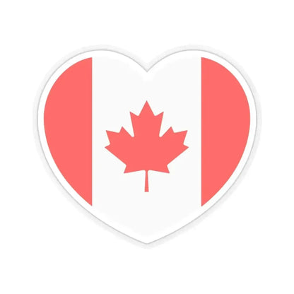 Heart Flag of Canada - STICKER Vinyl Kiss-Cut Decal 6 Inch Transparent - The Sticker Space