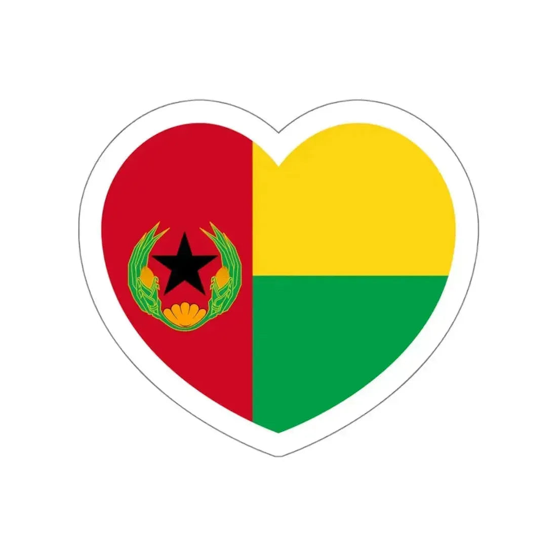 Heart Flag of Cape Verde 1975-1992 - STICKER Vinyl Die-Cut Decal White Die-Cut 5 Inch - The Sticker Space