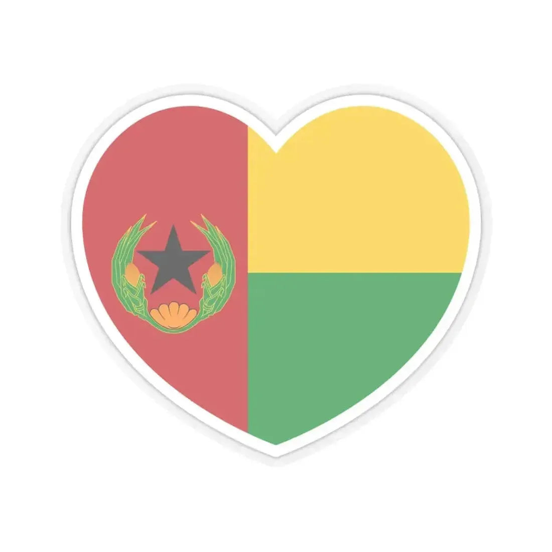 Heart Flag of Cape Verde 1975-1992 - STICKER Vinyl Kiss-Cut Decal 4 Inch Transparent - The Sticker Space