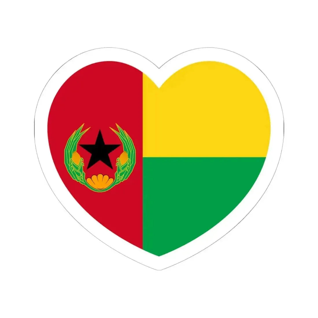 Heart Flag of Cape Verde 1975-1992 - STICKER Vinyl Kiss-Cut Decal 6 Inch White - The Sticker Space