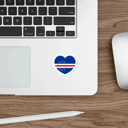 Heart Flag of Cape Verde - STICKER Vinyl Die-Cut Decal - The Sticker Space