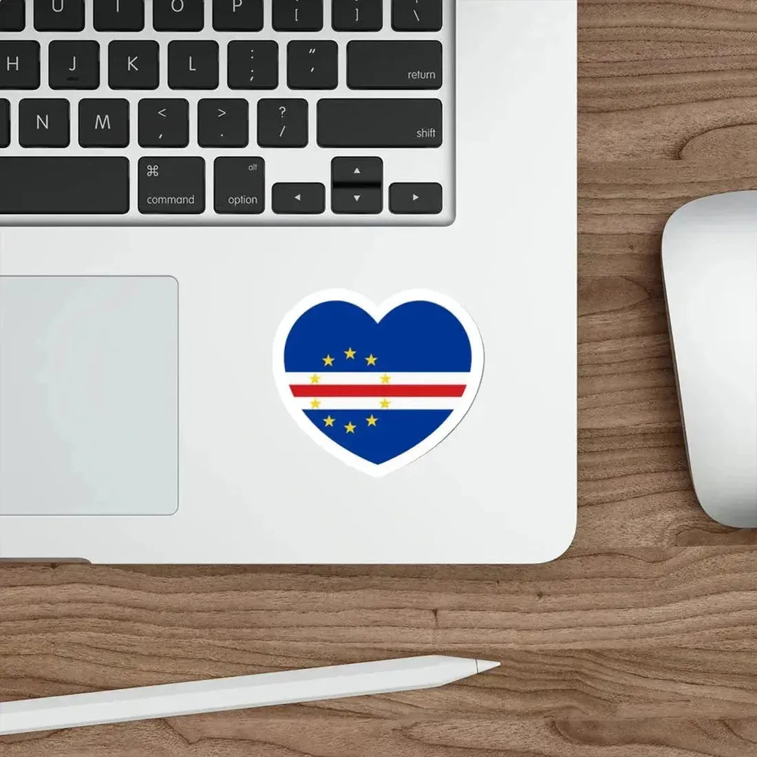Heart Flag of Cape Verde - STICKER Vinyl Die-Cut Decal - The Sticker Space