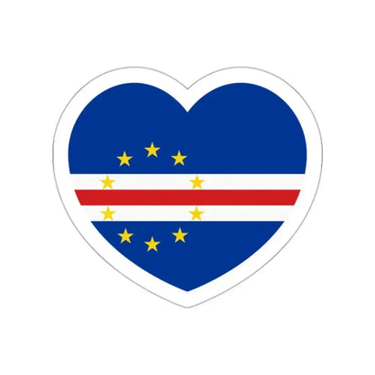 Heart Flag of Cape Verde - STICKER Vinyl Die-Cut Decal White Die-Cut 2 Inch - The Sticker Space
