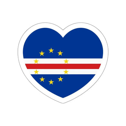 Heart Flag of Cape Verde - STICKER Vinyl Die-Cut Decal White Die-Cut 4 Inch - The Sticker Space
