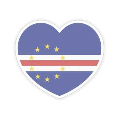 Heart Flag of Cape Verde - STICKER Vinyl Kiss-Cut Decal 2 Inch Transparent - The Sticker Space
