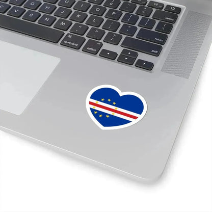 Heart Flag of Cape Verde - STICKER Vinyl Kiss-Cut Decal - The Sticker Space