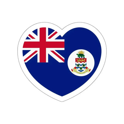 Heart Flag of Cayman Islands pre-1999 - STICKER Vinyl Die-Cut Decal White Die-Cut 4 Inch - The Sticker Space