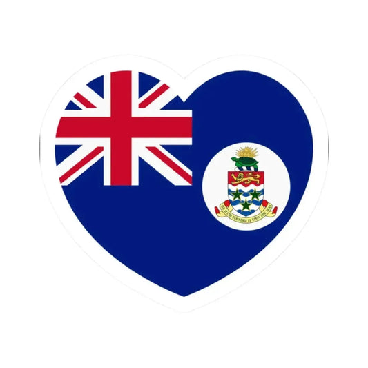 Heart Flag of Cayman Islands pre-1999 - STICKER Vinyl Kiss-Cut Decal 2 Inch White - The Sticker Space