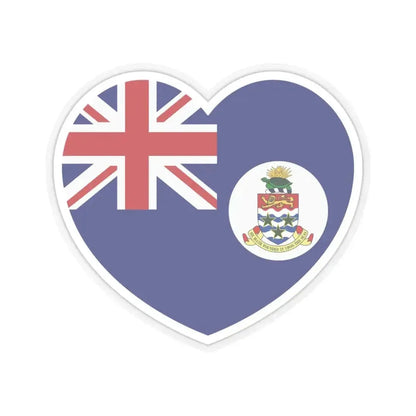 Heart Flag of Cayman Islands pre-1999 - STICKER Vinyl Kiss-Cut Decal 4 Inch Transparent - The Sticker Space