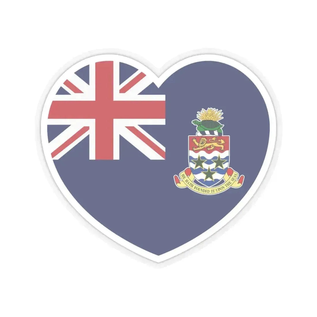 Heart Flag of Cayman Islands - STICKER Vinyl Kiss-Cut Decal 6 Inch Transparent - The Sticker Space