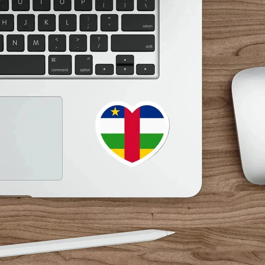 Heart Flag of Central African Republic - STICKER Vinyl Die-Cut Decal - The Sticker Space