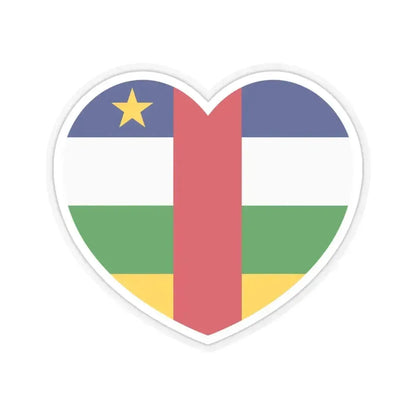 Heart Flag of Central African Republic - STICKER Vinyl Kiss-Cut Decal 6 Inch Transparent - The Sticker Space