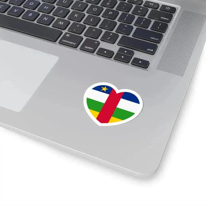 Heart Flag of Central African Republic - STICKER Vinyl Kiss-Cut Decal - The Sticker Space
