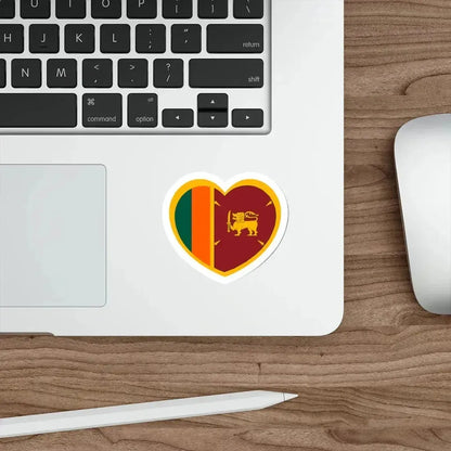 Heart Flag of Ceylon 1951-1972 - STICKER Vinyl Die-Cut Decal - The Sticker Space