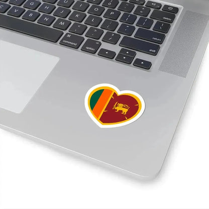 Heart Flag of Ceylon 1951-1972 - STICKER Vinyl Kiss-Cut Decal - The Sticker Space