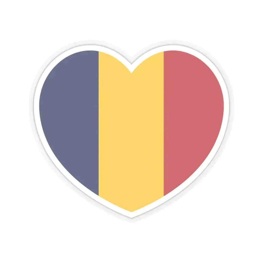 Heart Flag of Chad - STICKER Vinyl Kiss-Cut Decal 6 Inch Transparent - The Sticker Space