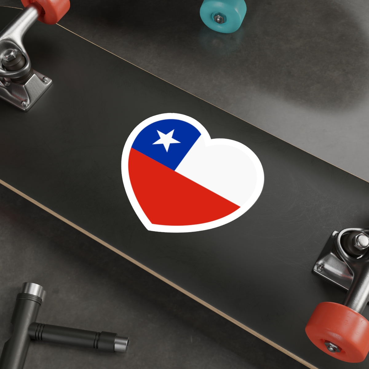 Heart Flag of Chile - STICKER Vinyl Die-Cut Decal-The Sticker Space