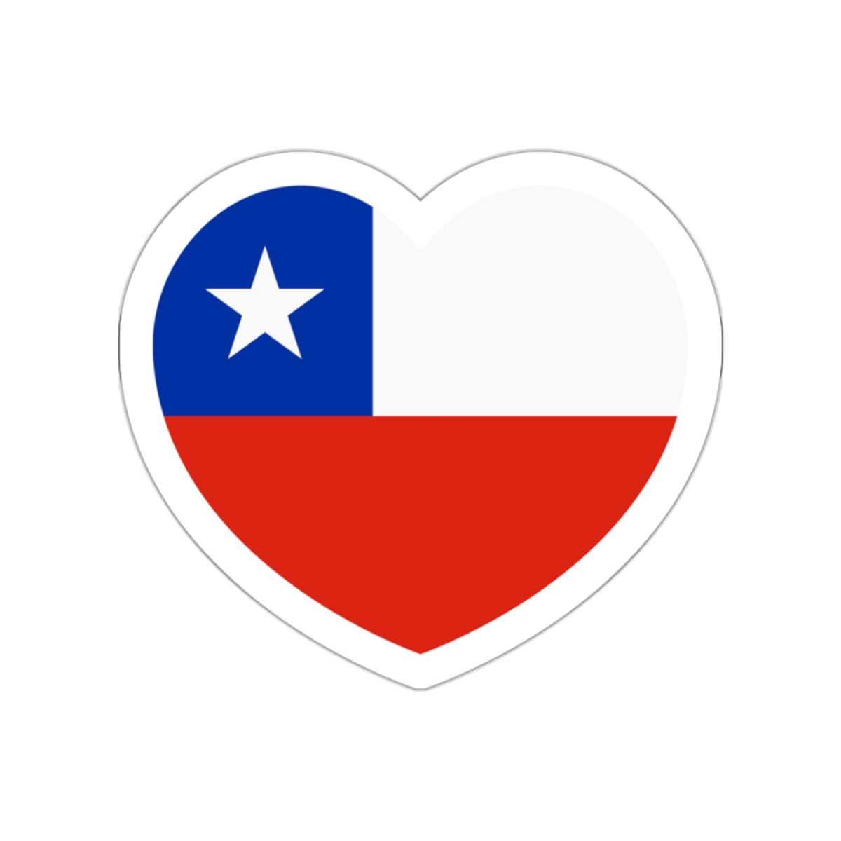 Heart Flag of Chile - STICKER Vinyl Die-Cut Decal-White-The Sticker Space