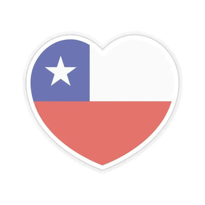 Heart Flag of Chile - STICKER Vinyl Kiss-Cut Decal 4 Inch Transparent - The Sticker Space