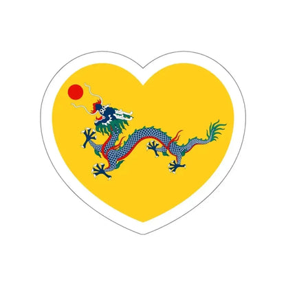Heart Flag of China 1862-1912 - STICKER Vinyl Die-Cut Decal White Die-Cut 5 Inch - The Sticker Space