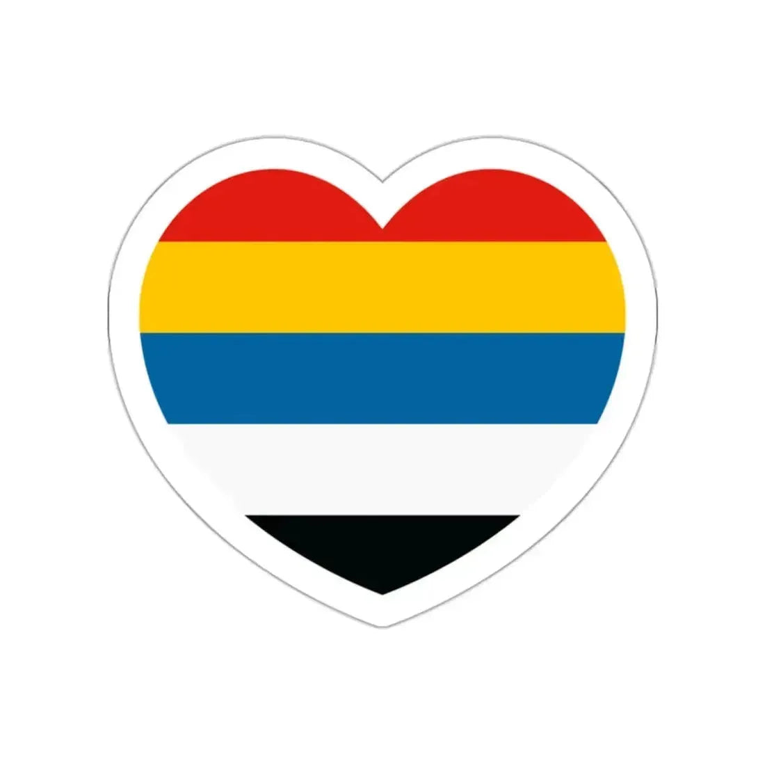 Heart Flag of China 1912-1928 - STICKER Vinyl Die-Cut Decal White Die-Cut 2 Inch - The Sticker Space