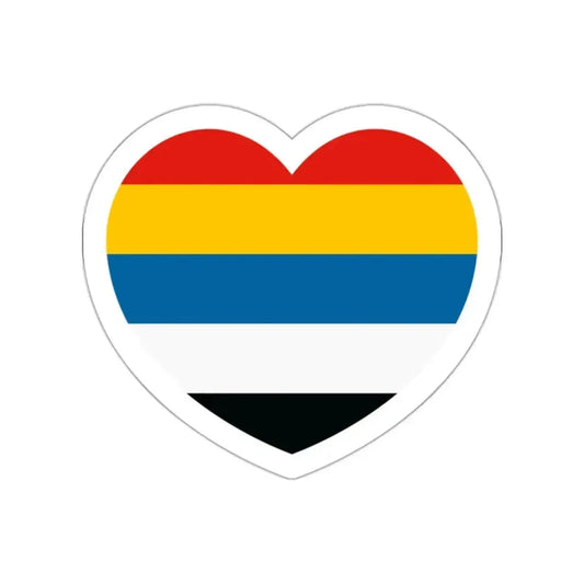 Heart Flag of China 1912-1928 - STICKER Vinyl Die-Cut Decal White Die-Cut 2 Inch - The Sticker Space