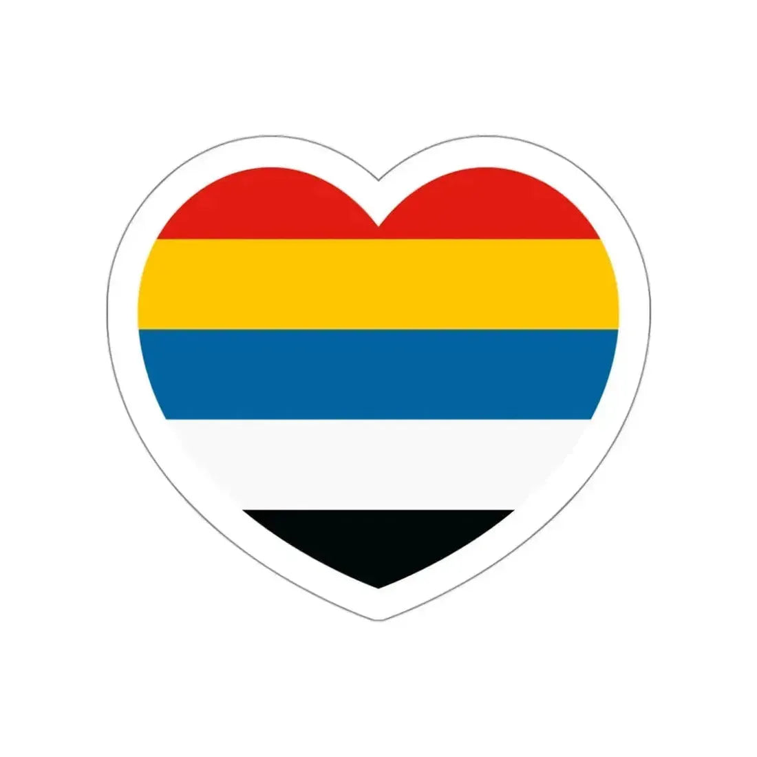 Heart Flag of China 1912-1928 - STICKER Vinyl Die-Cut Decal White Die-Cut 3 Inch - The Sticker Space