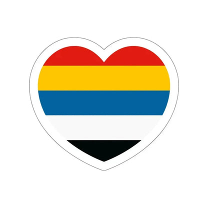 Heart Flag of China 1912-1928 - STICKER Vinyl Die-Cut Decal White Die-Cut 5 Inch - The Sticker Space