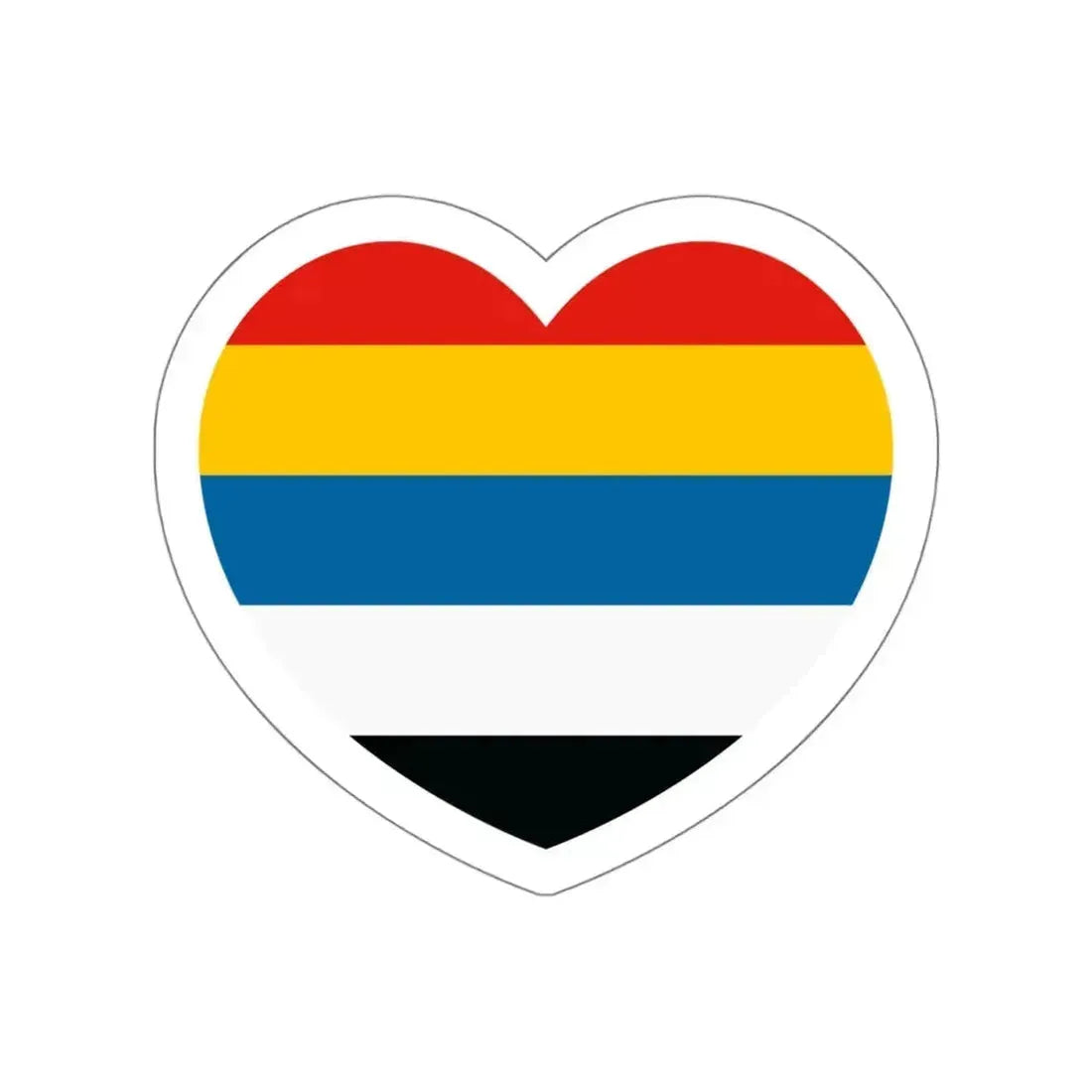 Heart Flag of China 1912-1928 - STICKER Vinyl Die-Cut Decal White Die-Cut 6 Inch - The Sticker Space