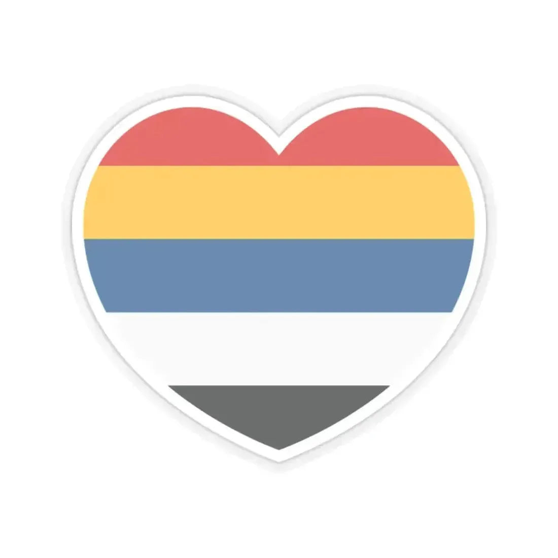 Heart Flag of China 1912-1928 - STICKER Vinyl Kiss-Cut Decal 2 Inch Transparent - The Sticker Space