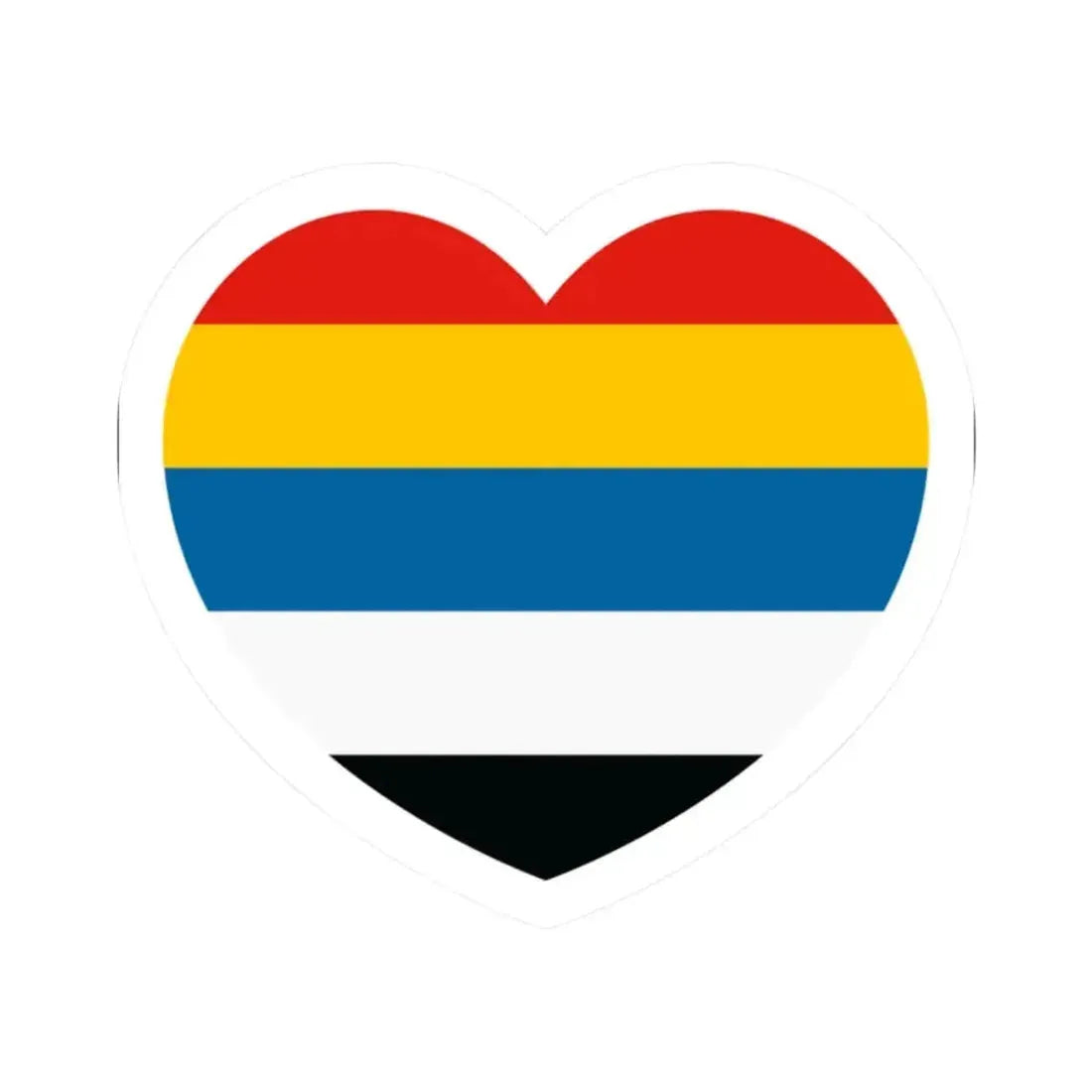 Heart Flag of China 1912-1928 - STICKER Vinyl Kiss-Cut Decal 2 Inch White - The Sticker Space