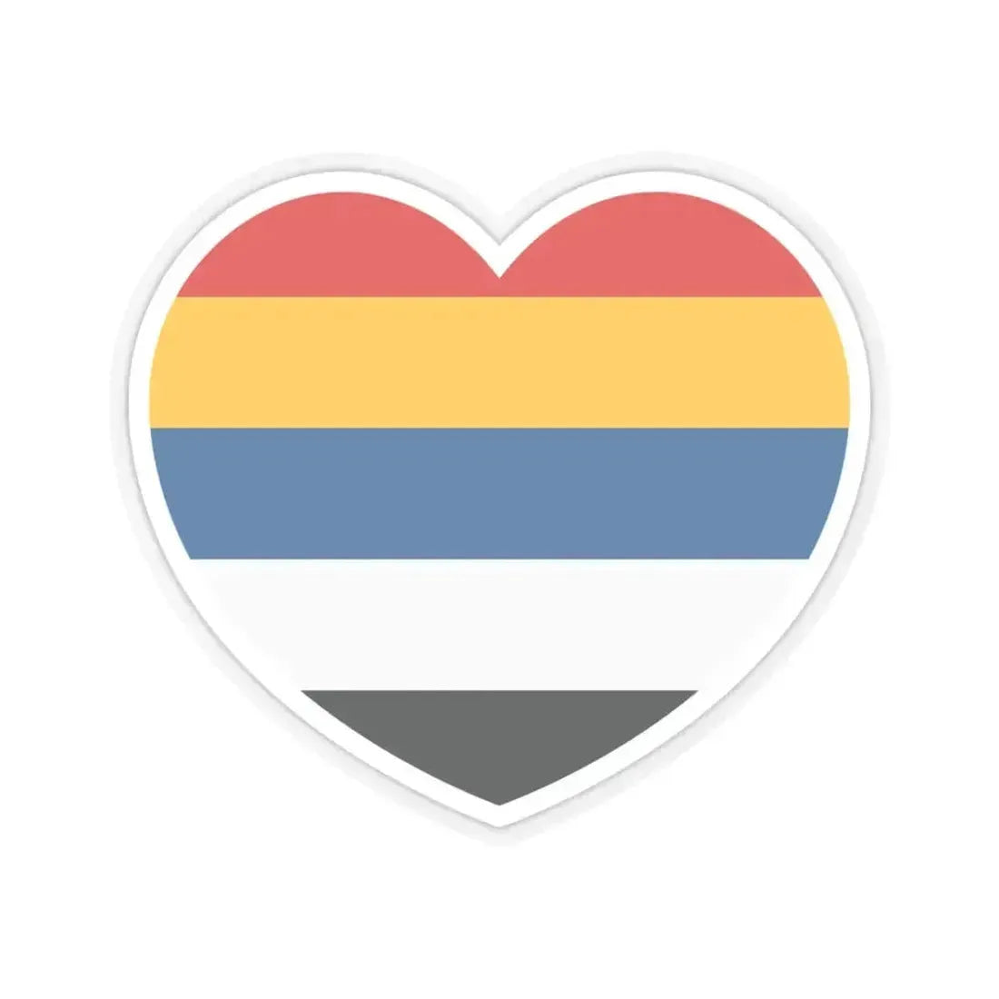 Heart Flag of China 1912-1928 - STICKER Vinyl Kiss-Cut Decal 3 Inch Transparent - The Sticker Space