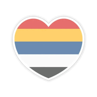 Heart Flag of China 1912-1928 - STICKER Vinyl Kiss-Cut Decal 3 Inch Transparent - The Sticker Space