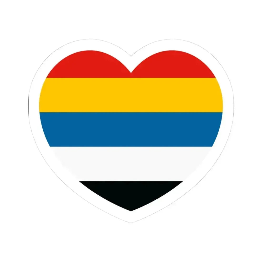 Heart Flag of China 1912-1928 - STICKER Vinyl Kiss-Cut Decal 3 Inch White - The Sticker Space