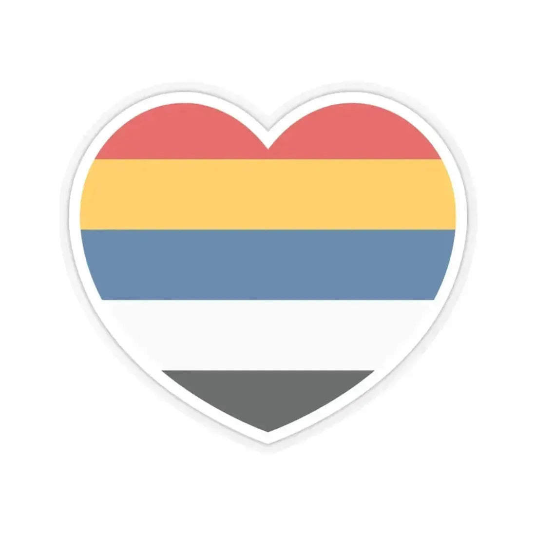 Heart Flag of China 1912-1928 - STICKER Vinyl Kiss-Cut Decal 4 Inch Transparent - The Sticker Space
