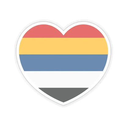 Heart Flag of China 1912-1928 - STICKER Vinyl Kiss-Cut Decal 4 Inch Transparent - The Sticker Space