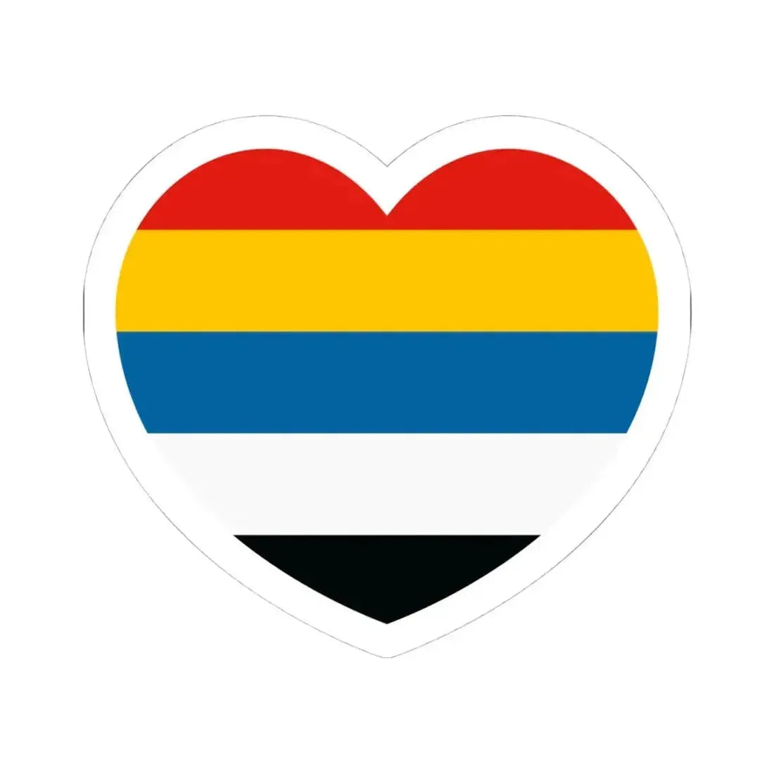 Heart Flag of China 1912-1928 - STICKER Vinyl Kiss-Cut Decal 4 Inch White - The Sticker Space