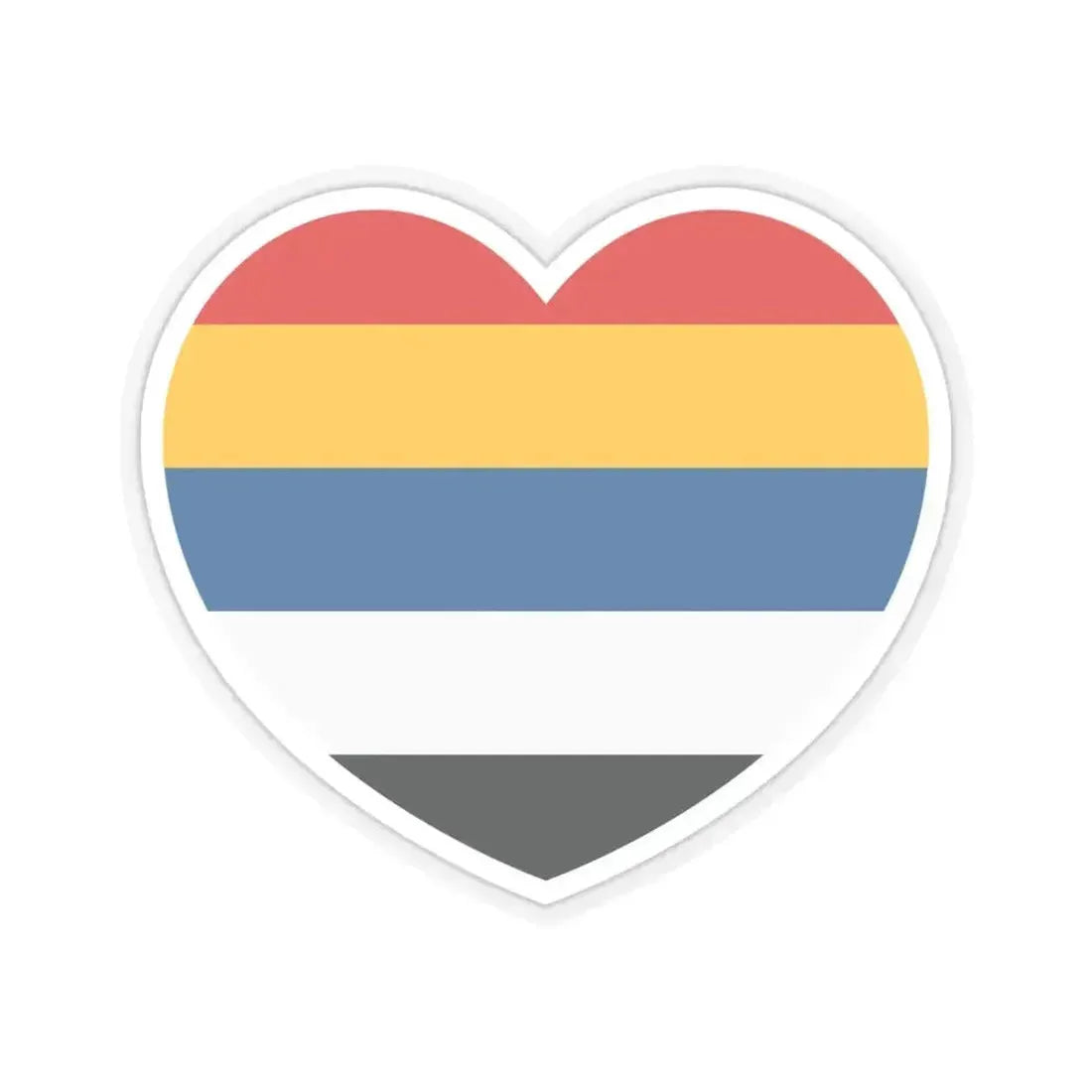 Heart Flag of China 1912-1928 - STICKER Vinyl Kiss-Cut Decal 6 Inch Transparent - The Sticker Space