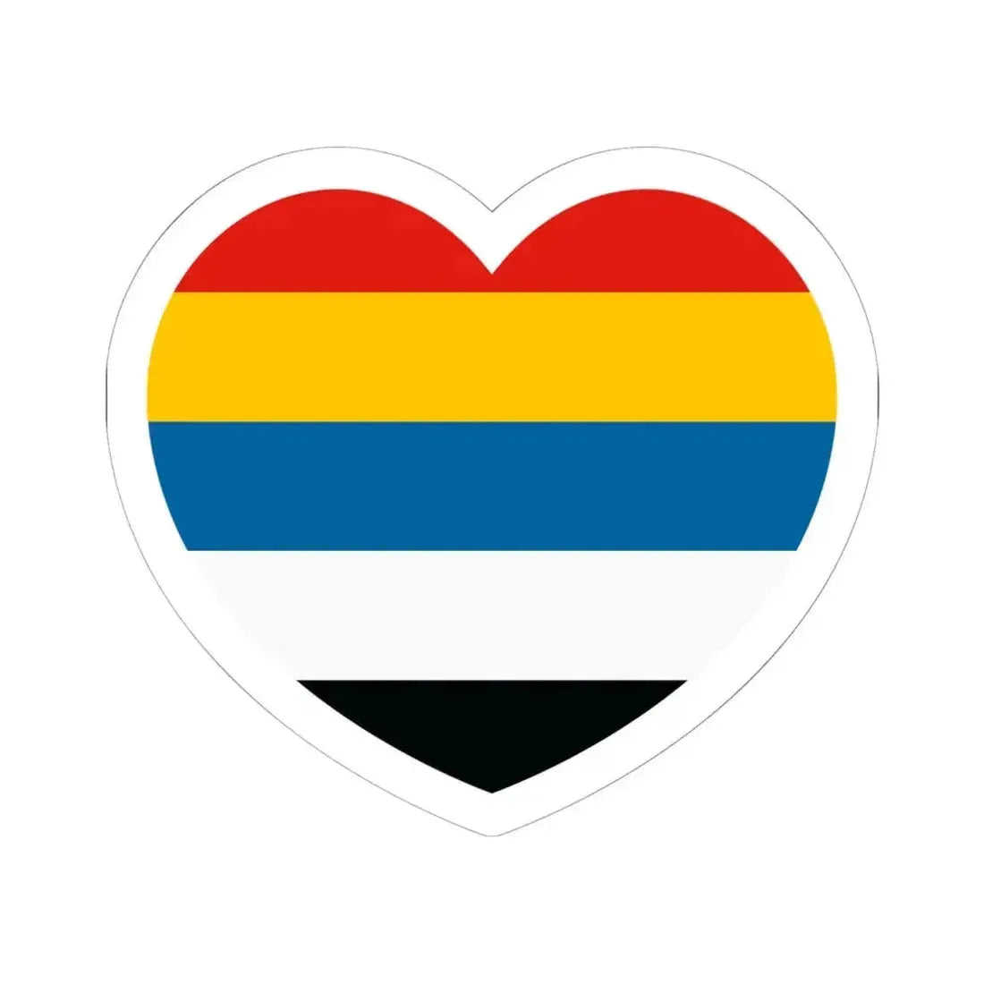 Heart Flag of China 1912-1928 - STICKER Vinyl Kiss-Cut Decal 6 Inch White - The Sticker Space