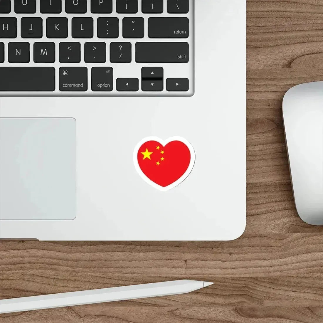 Heart Flag of China - STICKER Vinyl Die-Cut Decal - The Sticker Space