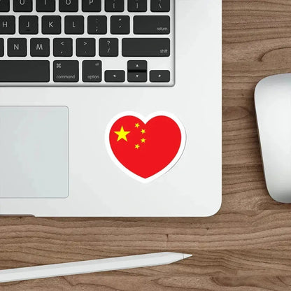 Heart Flag of China - STICKER Vinyl Die-Cut Decal - The Sticker Space