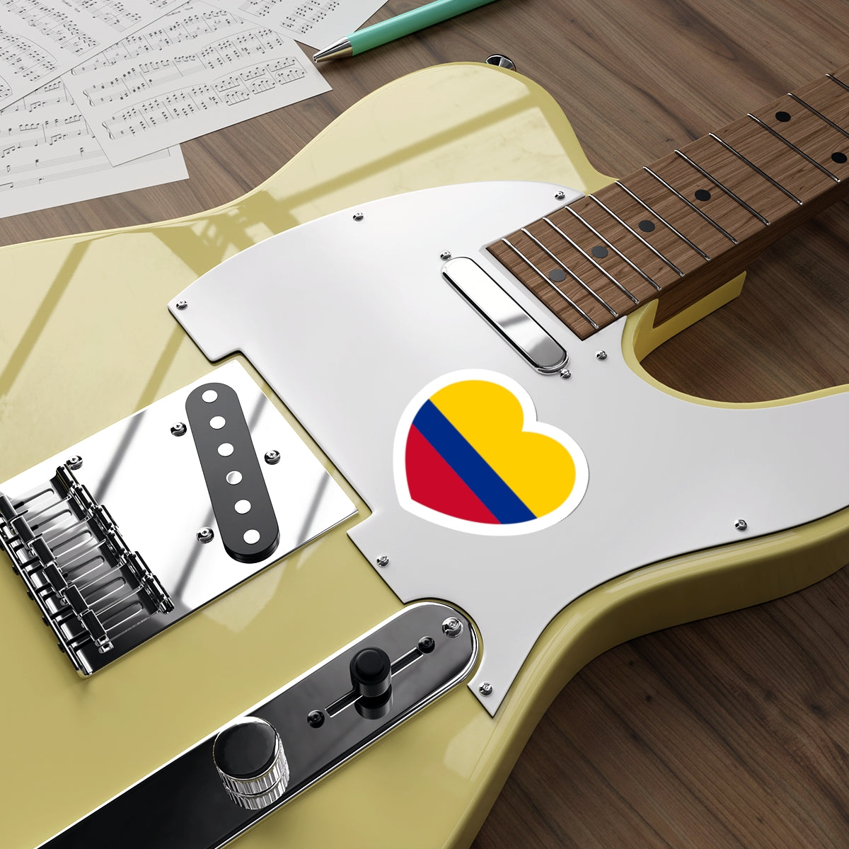 Heart Flag of Colombia - STICKER Vinyl Die-Cut Decal-The Sticker Space