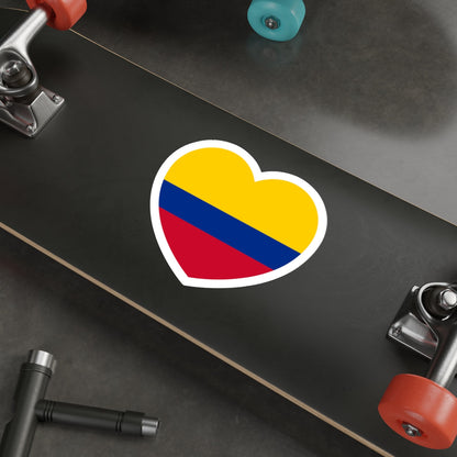 Heart Flag of Colombia - STICKER Vinyl Die-Cut Decal-The Sticker Space