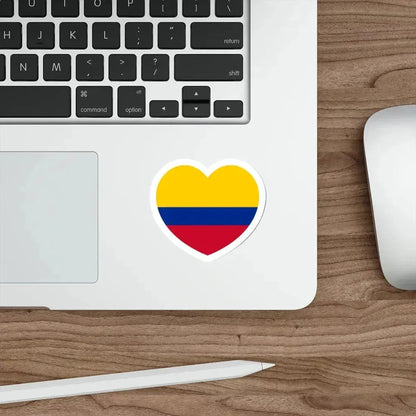 Heart Flag of Colombia - STICKER Vinyl Die-Cut Decal - The Sticker Space