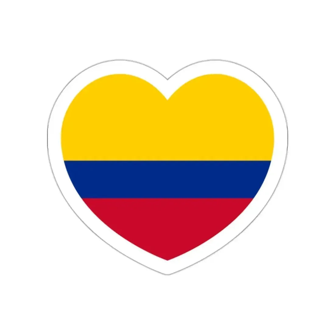 Heart Flag of Colombia - STICKER Vinyl Die-Cut Decal White Die-Cut 2 Inch - The Sticker Space